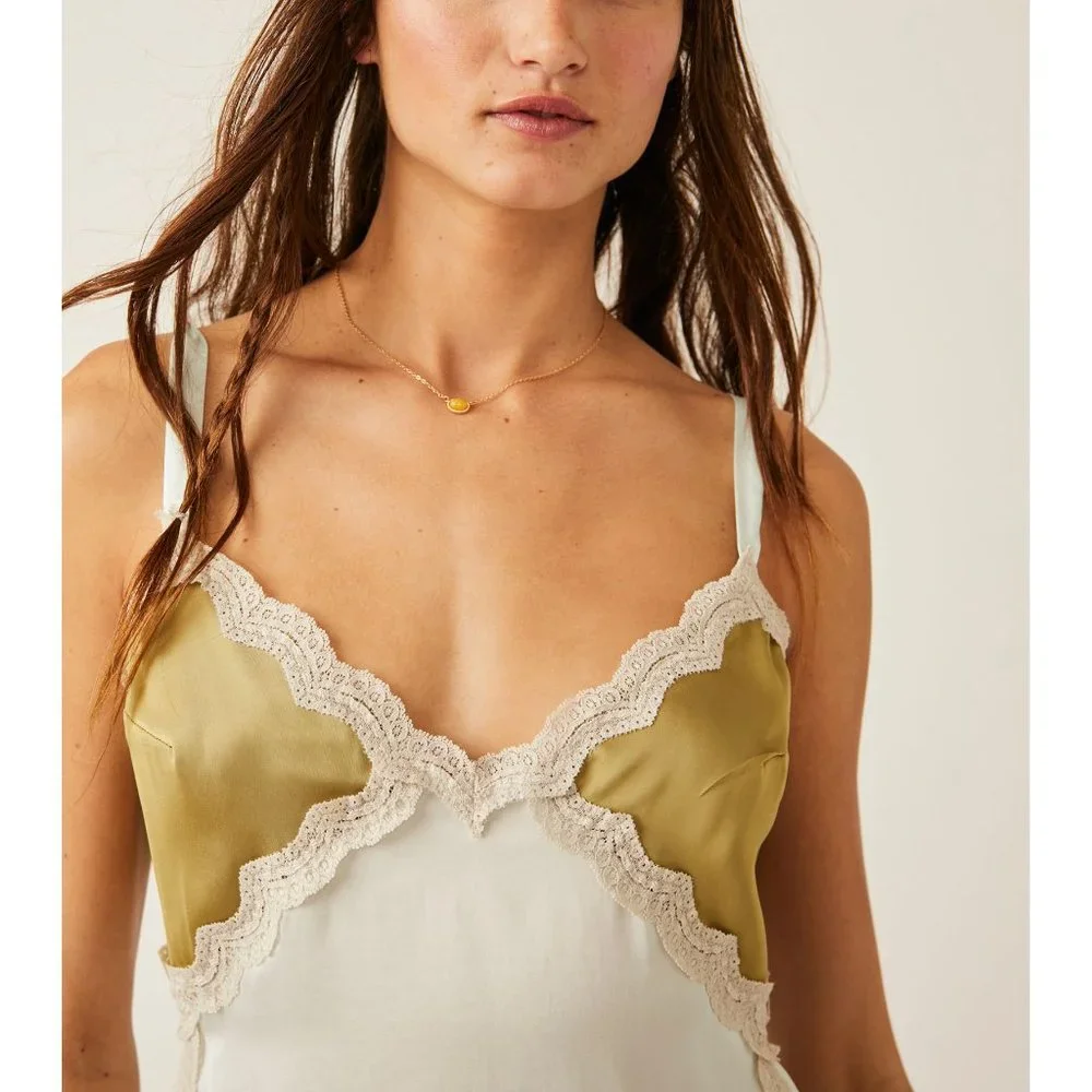 Free People Cream and Gold Chemise - Picture 3 of 6